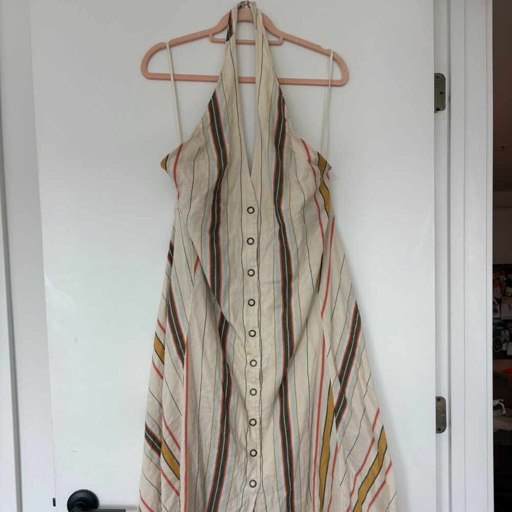 Free People Striped Halter Maxi Dress – Size Large